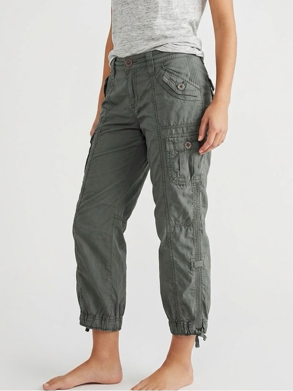 Natural Reflections Cargo Track Joggers capris